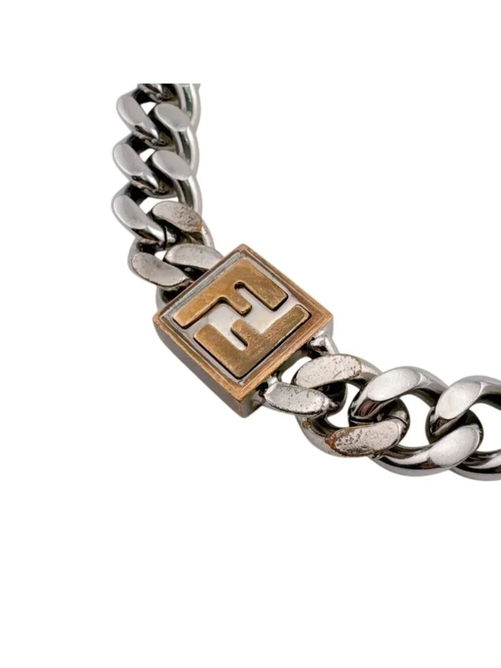 Fendi Logo Necklace Silver